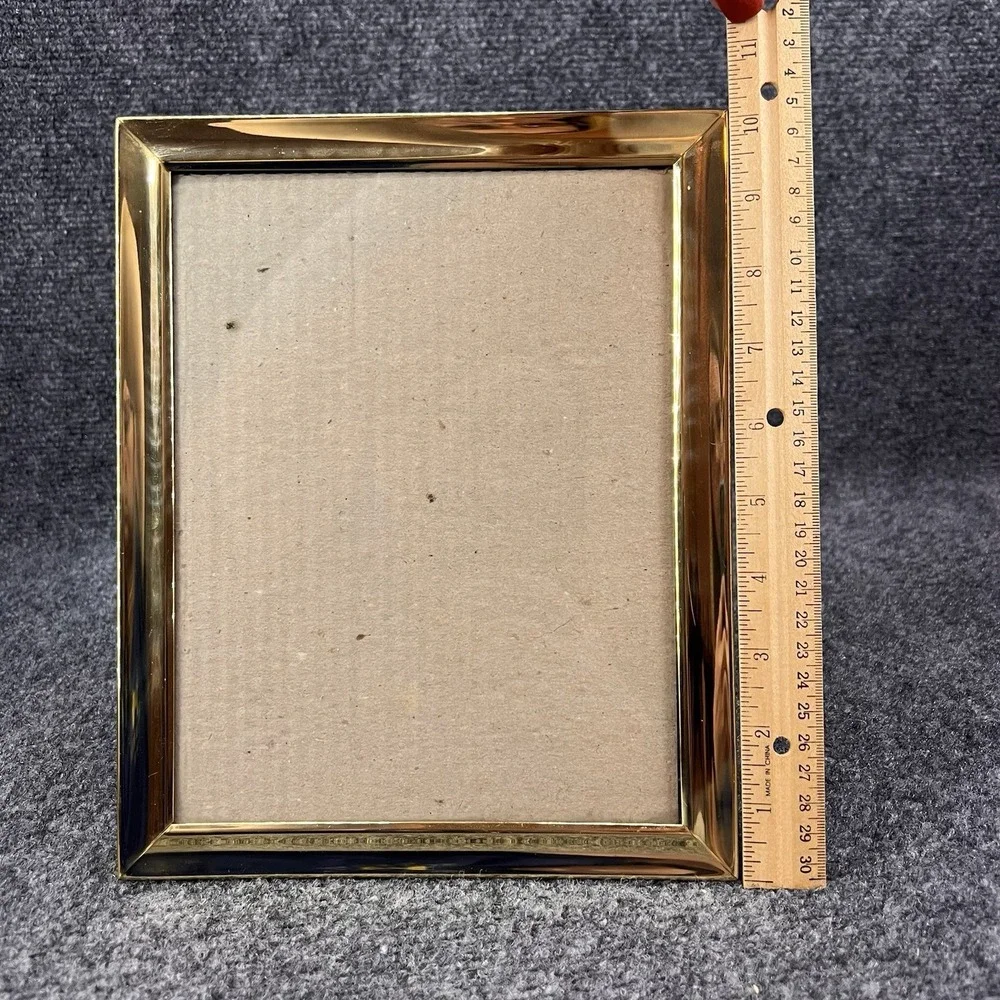 Vintage Brass Picture Frame 8 x 10 Freestanding or Hanging Made in Korea